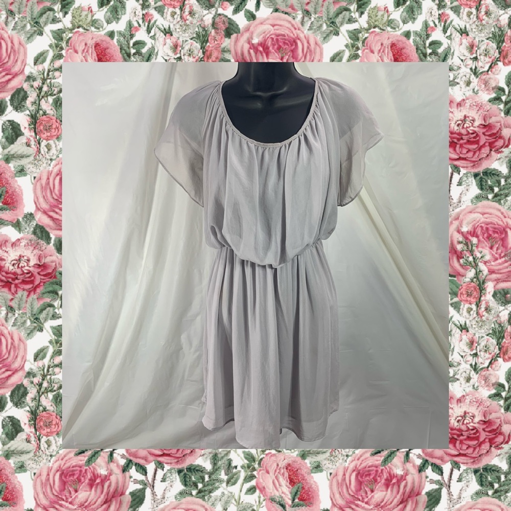 Topshop Grecian Gray Chiffon Tea Dress (6)